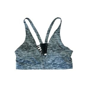 Victorias Secret VSX Sport‎ Grey Space Dye Strappy Cage Back Sports Bra Large
